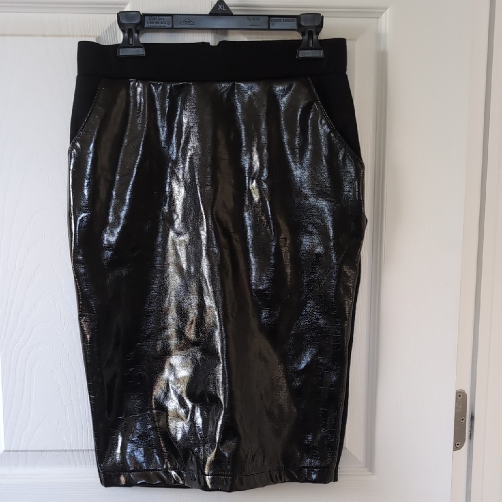 Black Metallic Skirt